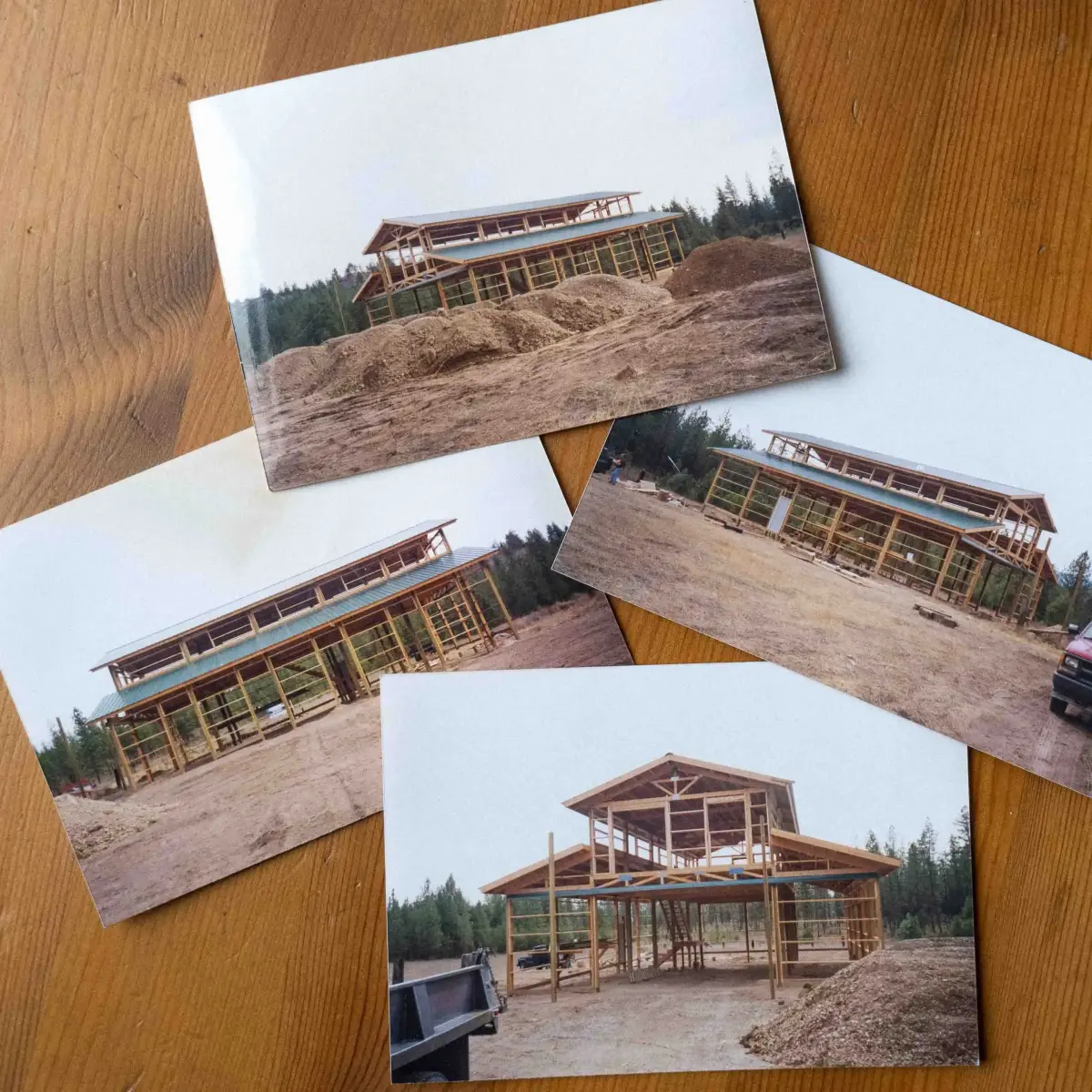 An outdoor barn built in the early 2000s.